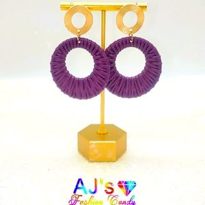 Resin Rattan Dangle Drop Earrings